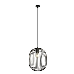 Epikasa Suspension Onyx Noir Lampe suspendue industrielle - Acier noir - Dimensions 33x100x33 cm - Type E27 - Non incluse