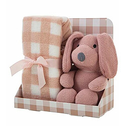 Bigbuy Doudou peluche avec couverture - Rose
