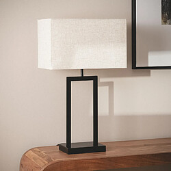 Ledkia Lampe à Poser Métal et Tissu Armida Noir