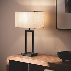 Ledkia Lampe à Poser Métal et Tissu Armida Noir