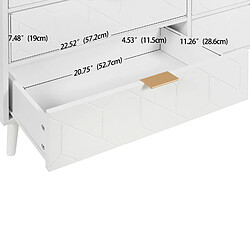 RAVAS Buffet commode avec 6 tiroirs - Chêne blanc pas cher