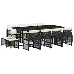 VIDAXL Ensemble à manger de jardin - Noir