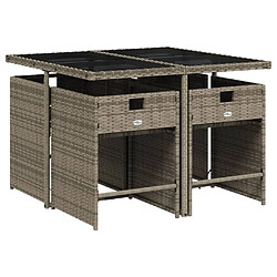 Avis vidaXL Ensemble à manger jardin 5 pcs - Gris