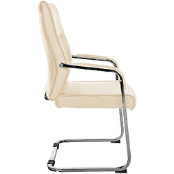 Decoshop26 Fauteuil de bureau visiteur - Crème