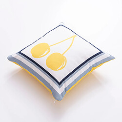 BENETTON Coussin Cerises Jaune Blanc