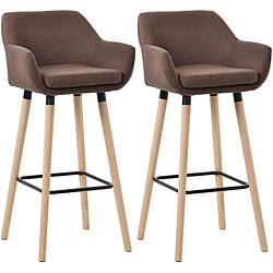 Decoshop26 Lot de 2 tabourets de bar lounge - Marron