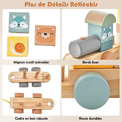 Helloshop26 Train à tirer en bois 14 pièces - Multicolore