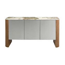 Angel Cerda Buffet en bois argenté, noyer et plateau en marbre de porcelaine