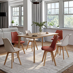 Idmarket MARKET Chaises SARA - Lot de 6 - Terracotta et beige