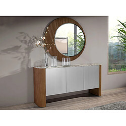 Avis Angel Cerda Buffet en bois argenté, noyer et plateau en marbre de porcelaine