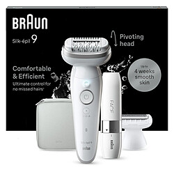 Braun Silk-épil 9 9-341 Épilateur électrique - Sans fil rechargeable - Lumière LED - Tête flottante - Utilisable sur peau sèche ou mouillée - 2 vitesses