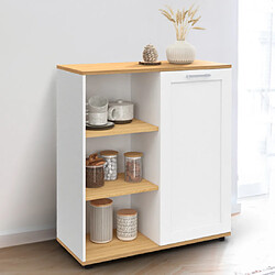 IDMarket Buffet d'appoint Vito - Bois/Blanc