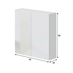 Pegane - Armoire suspendue blanche 60 cm