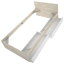Avis pegane Lit adulte 90x190 - Chêne naturel/blanc