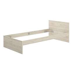 Avis pegane Lit adulte 90x190 cm en bois mélaminé - Chêne naturel