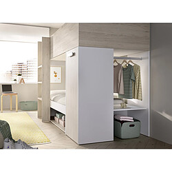 pegane Lit superposé chêne naturel 90x190 cm pas cher