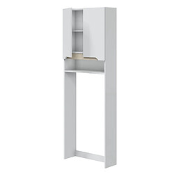 Pegane Étagère dessus WC salle de bain - Blanc