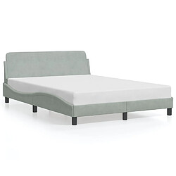 vidaXL Cadre de lit Gris clair 140x190 cm