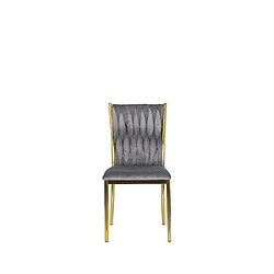 VIVALDI Chaise DAN Velours Gris