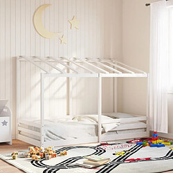 Avis VIDAXL Lit pour enfants avec toit - Blanc 100x200 cm