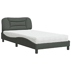 VIDAXL Lit avec matelas 100x200 cm Gris foncé