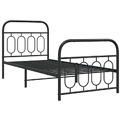 vidaXL Cadre de lit métal 90x200 cm - Noir