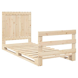 vidaXL Cadre de lit 90x200 cm Bois de pin Cadre de lit - Bois de pin massif - Lattes robustes - Naturel