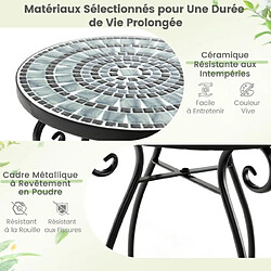 Helloshop26 Table d'appoint ronde mosaïque - Noir