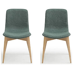 Pro Living Lot de 2 chaises katy tissu vert