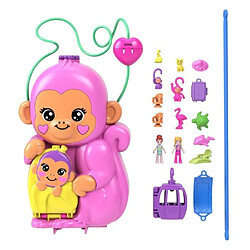 Polly pocket coffret Maman Singe et son bébé - Poupées mini-figurines