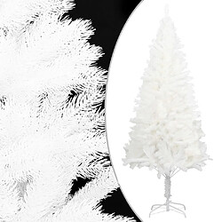 vidaXL Arbre de Noël aiguilles réalistes - 210 cm - Blanc Arbre de Noël en PE - Intérieur et extérieur - Aiguilles réalistes - Base en acier
