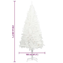 vidaXL Arbre de Noël aiguilles réalistes - 210 cm - Blanc pas cher