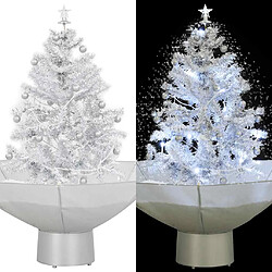 vidaXL Arbre de Noël neigeux avec base de parapluie Blanc 75 cm