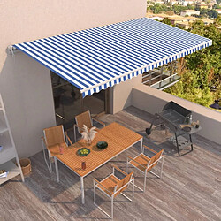 Auvent vidaXL - 600x350 cm Bleu/Blanc