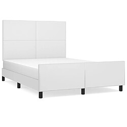 vidaXL Cadre de lit Blanc 140x190 cm