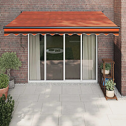 Toile D'auvent Orange Et Marron Rayé 400x300 Cm - Polyester Résistant Aux UV - Pour Cadre 4x3 M - Imbattable Et Durable
