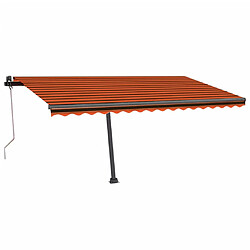 Auvent automatique avec capteur de vent LED 450x350 cm - Orange/Marron VIDAXL