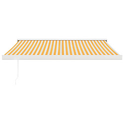 Avis vidaXL Auvent rétractable 3.5x2.5 m Jaune/blanc