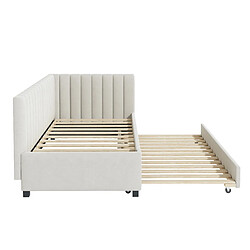 Acheter KOMHTOM Canapé-lit avec sommier 90x200 cm Beige Velours