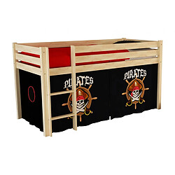 MES Lit surélevé Pino - Naturel 90x200 cm