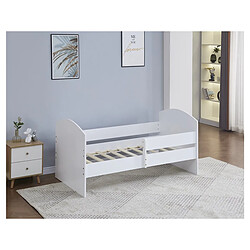 Habitat Et Jardin Lit enfant avec barrière Victoria - Bois - Blanc - 80 x 160 cm