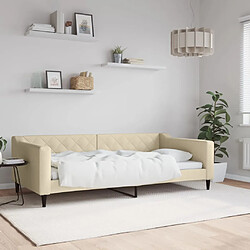 VIDAXL Lit de repos - Crème Lit polyvalent avec rembourrage - Tissu durable - Cadre robuste - 100x200 cm - Sans matelas