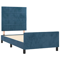 Acheter vidaXL Cadre de lit 80x200 cm - Velours bleu foncé