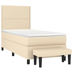 Avis vidaXL Sommier et matelas - Crème - 90x200 cm - Tissu