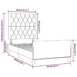 VidaxL Cadre de lit bleu 80x200 pas cher