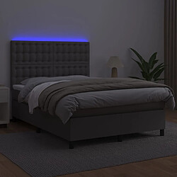 Avis vidaXL Sommier avec matelas et LED - Gris