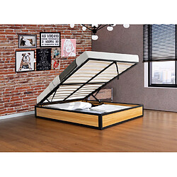 Concept Usine Lit coffre industriel 160 x 200 cm JERSEY