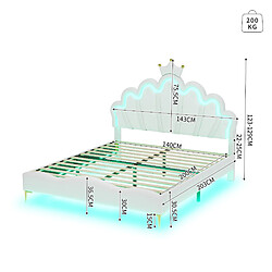 Avis KOMHTOM Lit Double Plat Intérieur en Cuir - 140 x 200 cm - Blanc