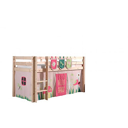 VIPACK PINO Lit Mezzanine 90x200 cm - Pin Naturel