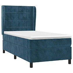 Avis vidaXL Sommier velours bleu 90x200